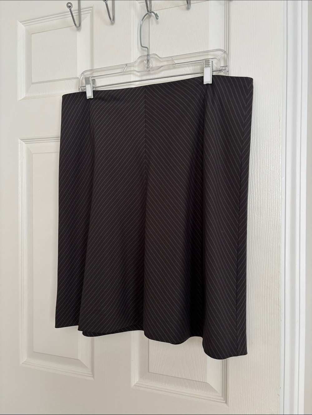 Ann Taylor Black Pinstripe Circle Skirt